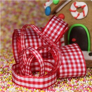 Gingerbread Men Ribbon - Gingham